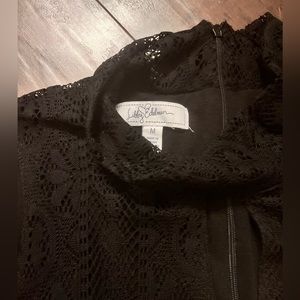 Libby Edelman black lace dress with keyhole, medium